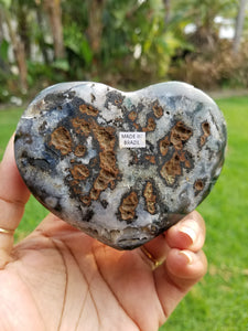 Brazilian Amethyst Heart Clusters w/Agate