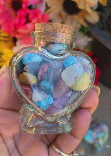 Glass Heart Jar