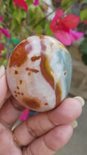 Load and play video in Gallery viewer, Polychrome Jasper Palm Stones
