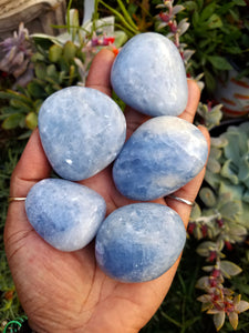 Blue Calcite Palm Stones