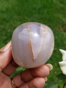 Blue-Gray Agate Palm Stones