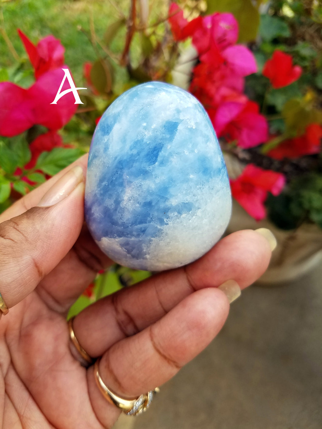 Blue Calcite Palm Stones