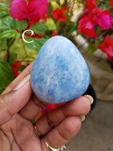 Load image into Gallery viewer, Blue Calcite Palm Stones
