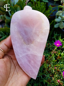 Leaf & Teardrop Rose Quartz Bowls