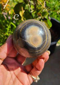 Black & Yellow Onyx Spheres