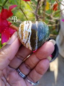 Mini Ocean Jasper Hearts (Lot 2)