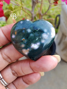 Mini Ocean Jasper Hearts (Lot 4)