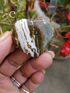 Mini Ocean Jasper Hearts (Lot 5)