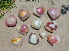 Load image into Gallery viewer, Amazing Pink Banded Calcite Hearts
