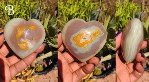 Amazing Pink Banded Calcite Hearts