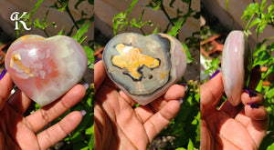 Amazing Pink Banded Calcite Hearts