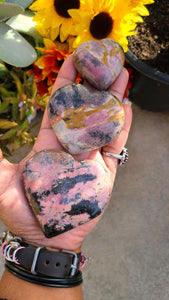 Beautiful Rhodonite Hearts