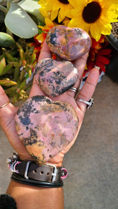 Beautiful Rhodonite Hearts