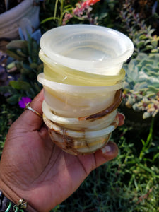 Multicolored Green Onyx Bowls.