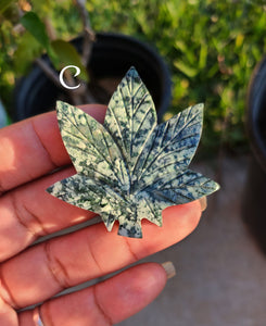 Sycamore Crystal Leaf Carvings