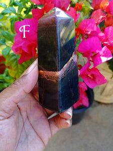 Red & Black Marble Calcite Obelisks