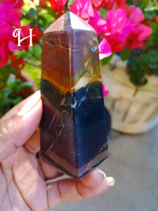 Red & Black Marble Calcite Obelisks