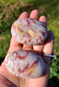 Strawberry Pegmatite Palm Stones